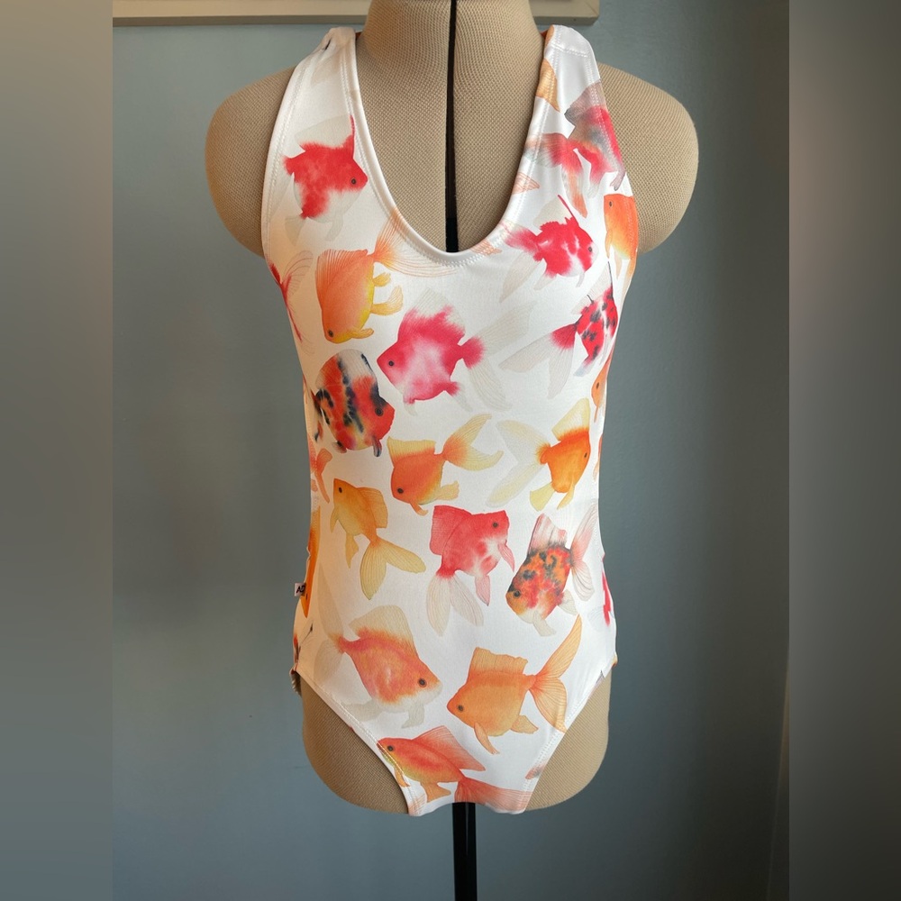 Dance leotard tie back goldfish